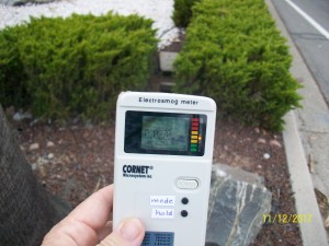 About five feet away from smart water meter radiation levels still notable.