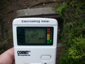 Smart meter shows large spike 15.92 milliwatts per meter squared, with constant lower level radiation and spikes about every 5-10 seconds.